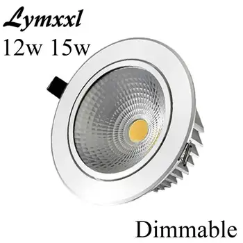 

Newest Cob Led Ceiling Downlight Dimmable 12w 15w Led Recessed Lights Lamp 1380lm AC85-265V CRI85 Silver / White led down light