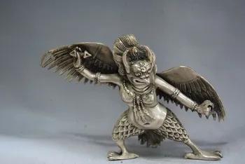 

Rare old Tibet Silver Carving/ Statue---Golden-winged Dapeng Buddha statues , best collection&adornment,free shipping