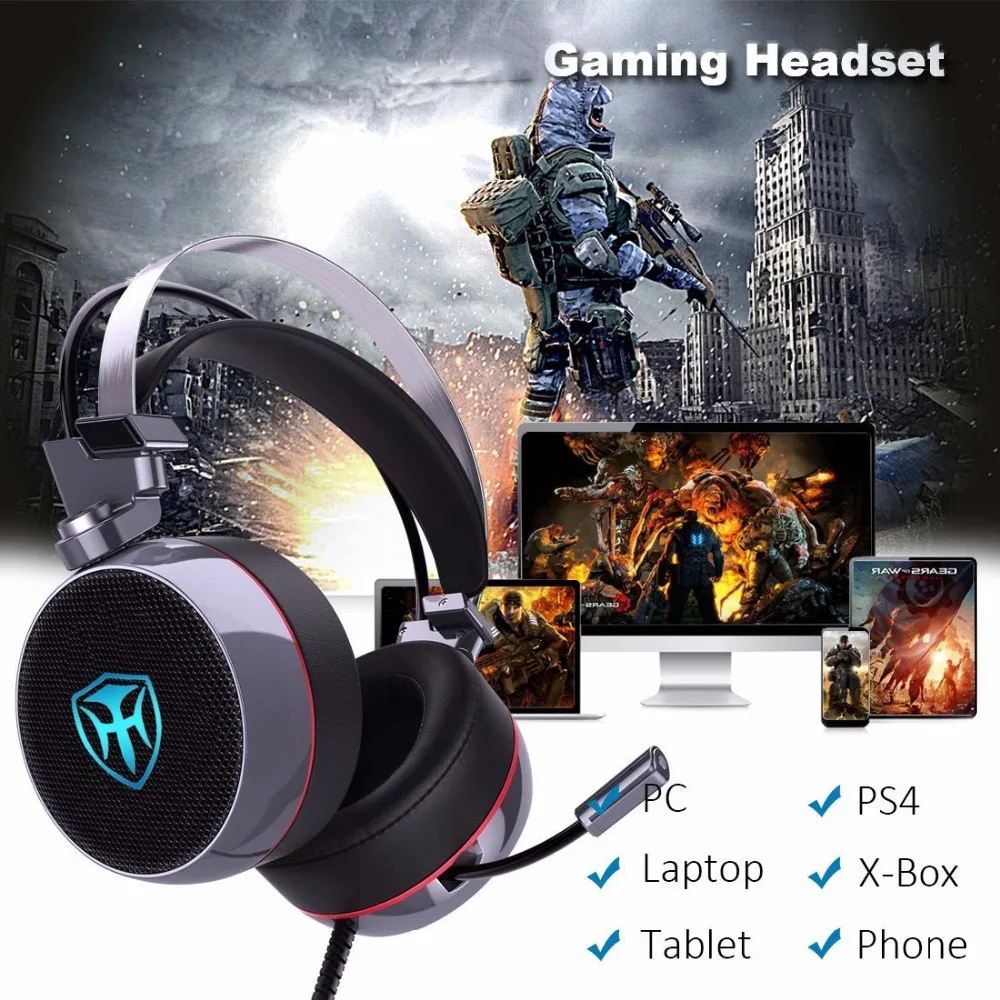 Лучшие PC Gaming Headset 3D стерео наушники с Splitter адаптер регулируемый микрофон светодио