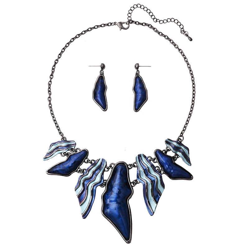 

OBN 2017 Women's Geometric Necklace Sets for Women Acrylic Statement Necklace Earring set