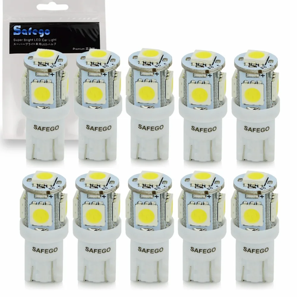 10 шт. автомобисветильник светодиодные лампы T10 5 SMD 5050 W5W 168 921 | Автомобили и