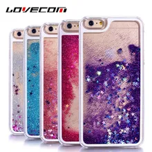 LOVECOM For iPhone 6 6S 7 Plus 4 4S 5 5S SE 5C Phone Cases Glitter Stars Dynamic Liquid Quicksand PC Hard Back Cover Capa Shell