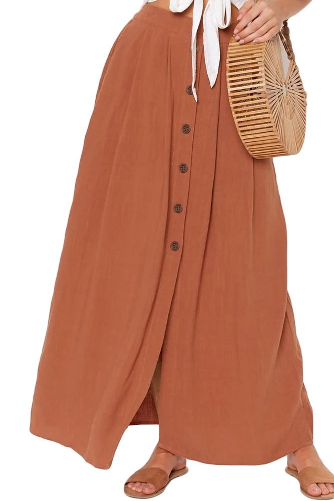 Orange-Buttoned-Maxi-Skirt-LC65177-14-1