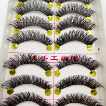 YOKPN макияж Накладные ресницы натуральные Толстые Накладные ресницы крест грязные удобные ресницы накладные ресницы 1 коробка 10 пар