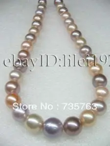 

xiuli 00278 Wow AAA 12-13mm luster natural round nuclear pearl necklace
