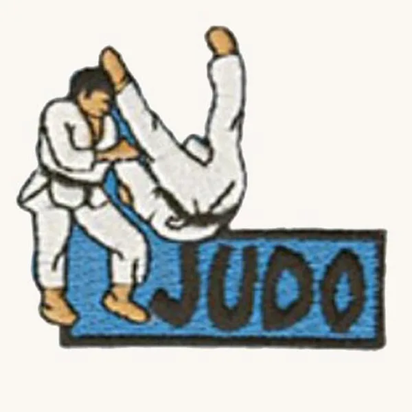

High quality Judo Embroidery Patches for Clothes Clothing Tags and Labels Fashion Label Tags Heat Cut & PVC Backing MOQ 50pcs