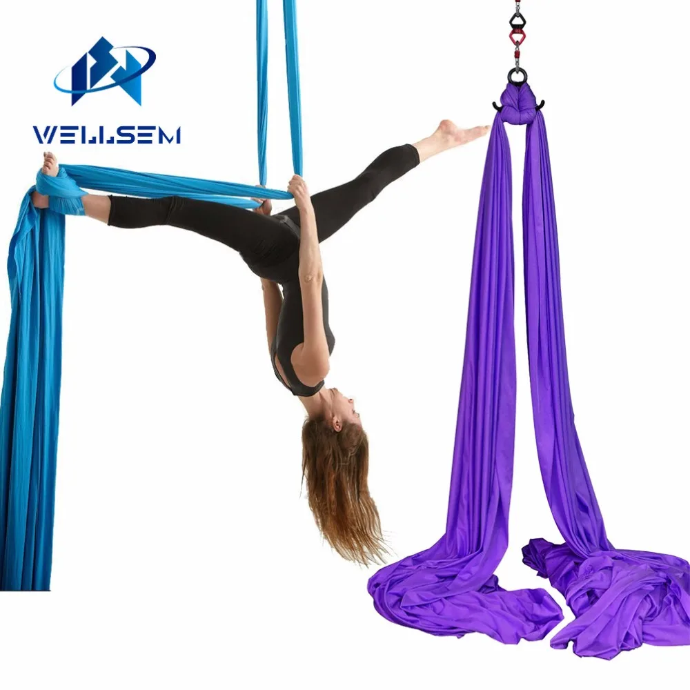 Wellsem Aerial Silks оборудование анти-гравитация Йога гамак качели Йога для домашней гимнастики Летающий танец и коррекция фигуры 9 ярдов