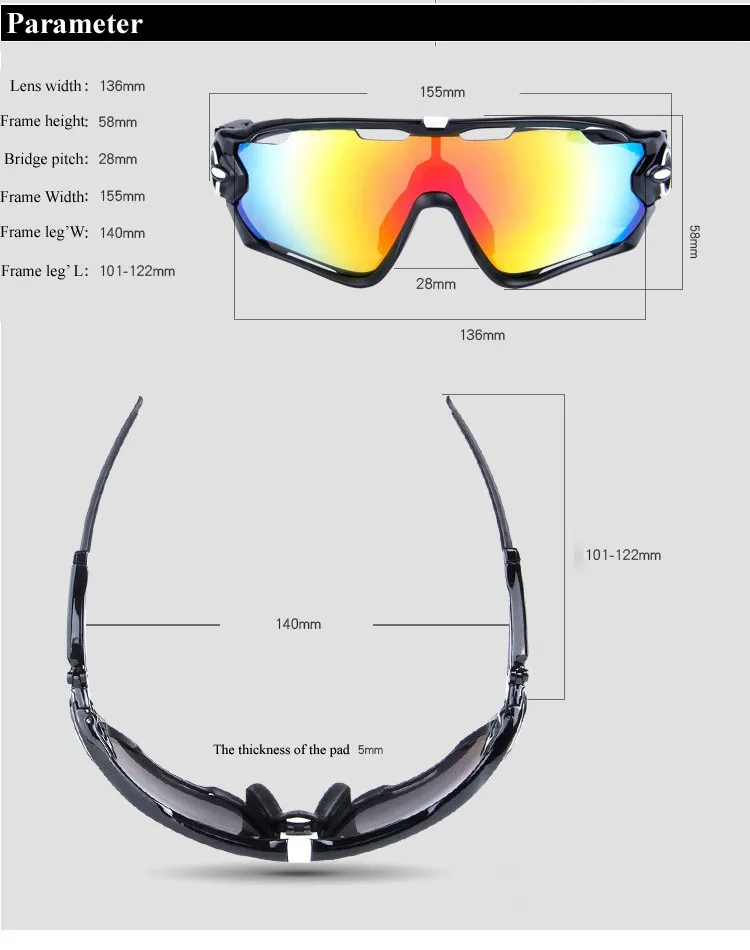  FTIIER Photochromic Cycling Eyewear Sport Bicycle Glasses Men Women Riding Fishing Goggles Cycling Sunglasses Bike Accessories