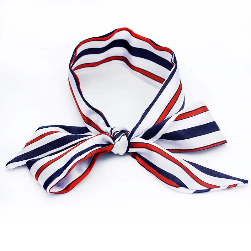 Shsby women silk scarf girls Headwear neckerchief Ribbon bracelet Lady flower cloth Watch Bands  Bag decoration handbag handle