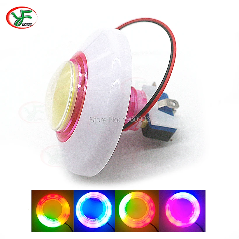 

76MM RGB flashing Light Button DC12V Colorful LED illuminated Push button micro switch for Arcade crane machine DIY