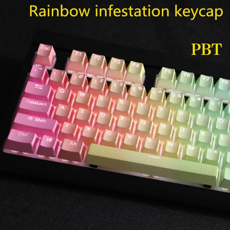 Клавиатура PBT с 108 клавишами радужная клавиатура двойной подсветкой для Corsair STRAFE