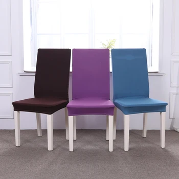 

Pure color Chair Cover Stretch Elastic Slipcovers Spandex Machine Washable Chair Seat Cover For Hotel Dining Home Decoration