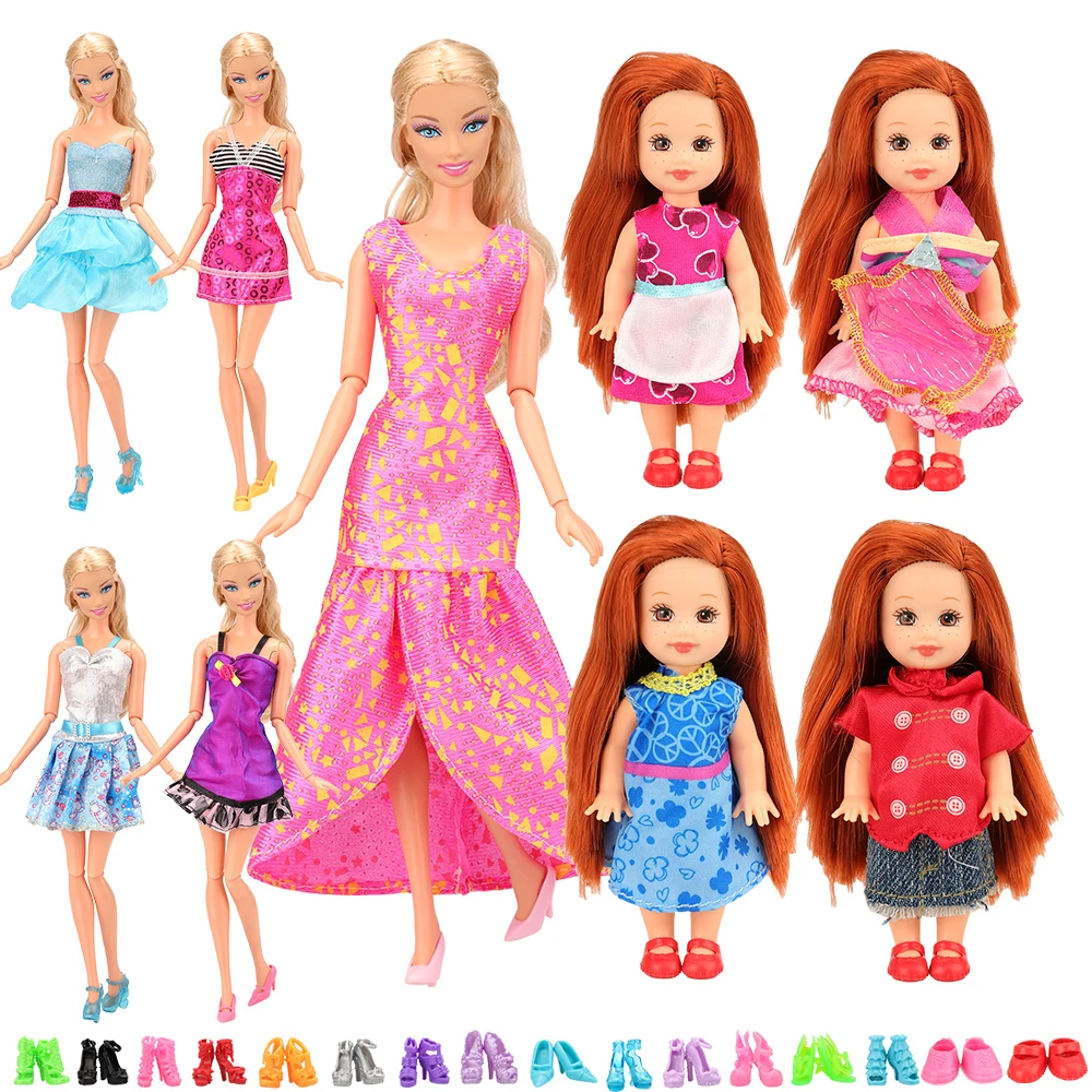 Kelly Dolls B10 20 Items = 10 PCS Clothes 10 Pairs shoes For Barbie 