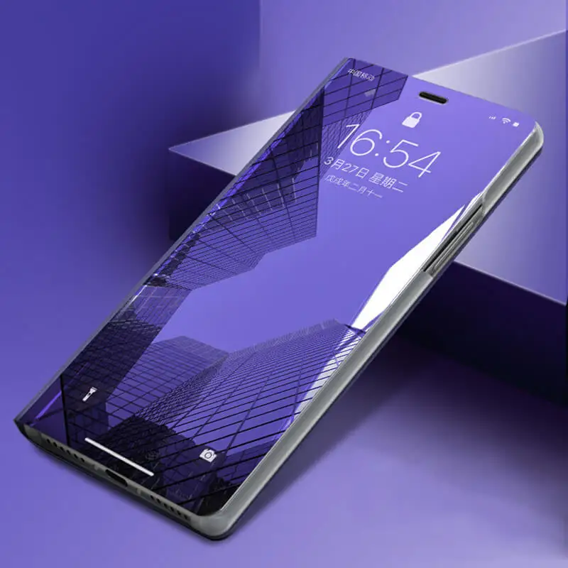 Роскошный зеркальный кожаный чехол для Honor 10 Lite 9X8 S 8X 8A 8C 360 Передняя Задняя крышка для телефона для huawei Honer 20 10 светильник 9 Lite чехол - Цвет: Purple