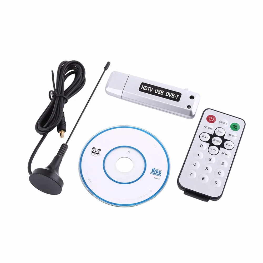USB 2.0 DVB T Digital TV Receiver HDTV Tuner Dongle Stick Terrestrial Antenna Input IR Remote