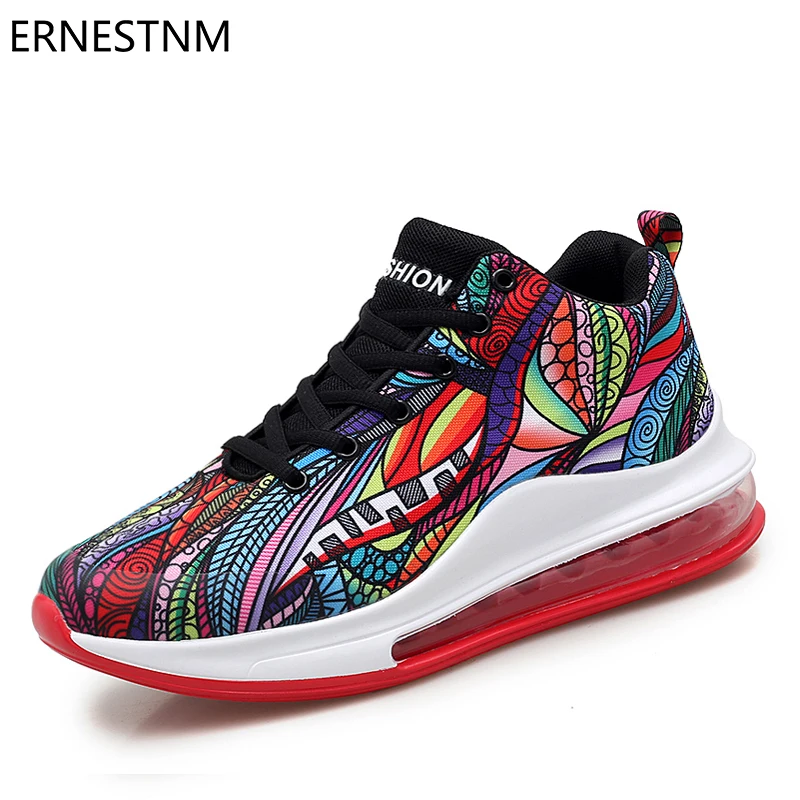 Offerte ERNESTNM Della Piattaforma Delle Donne Scarpe Da Ginnastica Traspirante 2019 di Modo casual Amante Graffiti Totem Della Caviglia Stivali Scarpe Outdoor Tenis Feminino