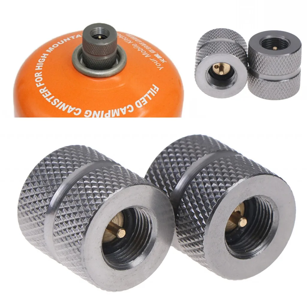 New 2PCS Camping Butane Stove Gas Refill Adapter Cartridge Gas Nozzle