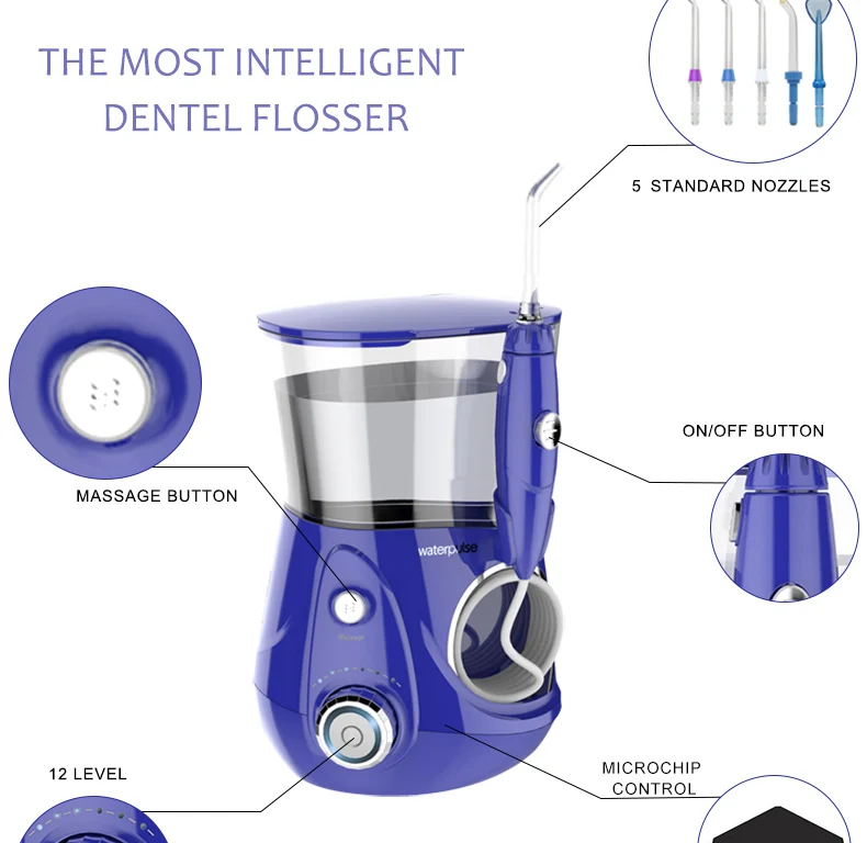 Waterpulse Dental Water Flosser Oral Irrigator Waterpick Dental Floss Water Irrigation Jet Dental Tooth Floss V660H 23