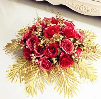 

Hotel dining table KTV conference table simulation silk flower false flower round table wedding small round table flower