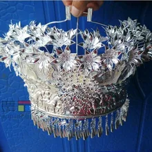 Серебряные бокалы для вина головной убор танец меньшинств серебряные бокалы для вина шляпа Китайский народный танец