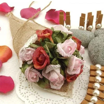 

Hessian Lace Pew Cone pack of 24 Birthday Baby Shower Wedding Party Hand made Flower Holder Table Burlap DIY Decorations