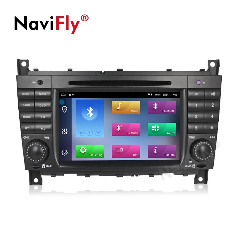 Navifly Android9.1 RDS DVR DAB+ автомобильный DVD мультимедийный плеер для Mercedes W203 android C200 C230 C240 C320 C350 CLK W209