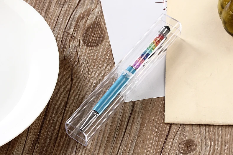 11 шт. креативная кристальная ручка, алмазные шариковые ручки, канцелярские шариковые ручки, стилус, ручка для сенсорного экрана, 11 цветов, маслянистая черная/синяя заправка 0,7
