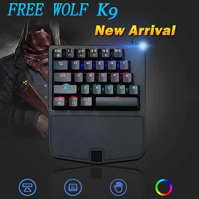 Best Price Wired 28 Keys Mixed Multimedia Keys Light Ergonomic PC Single Hand Gaming Mechanical Keyboard Q99 SL@88