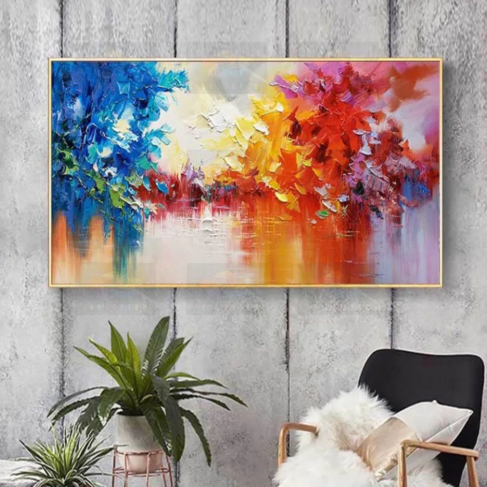hand-painted Landscape oil painting modern living room decorative painting 100% best Knife painting original  directly from artis YS1-002 (2)