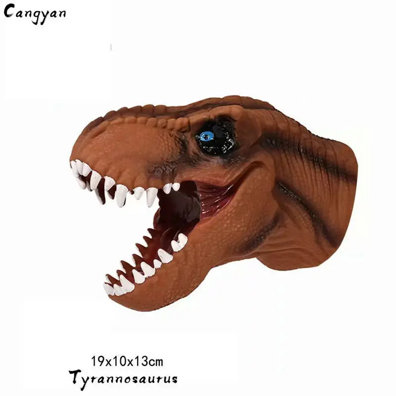 Динозавр руки перчатки динозавра игрушка мягкие пластиковые Юрского периода моделирование тираннозавр игрушечный Рэкс голова животного - Цвет: Tyrannosaurus rex