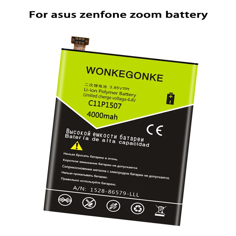 4000mah WONKEGONKE C11P1507 battery for ASUS zenfone zoom ZX551ML Z00XS