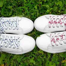 Новое поступление, 1 пара из полиэстера и хлопка, износостойкая обувь с принтом в цветочек, кружевная, подходящая к вашей одежде, сделано в Китае