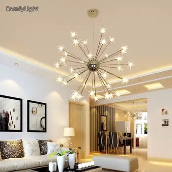 

Nordic design Chandelier E27 With Iron Lampshade For Living Room Suspendsion Lighting Fixtures Lamparas Colgantes star Lustre
