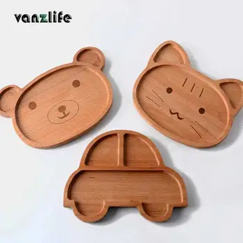 

vanzlife creative cartoon style breakfast inventory heart plate no paint wood fruit plate sub tray