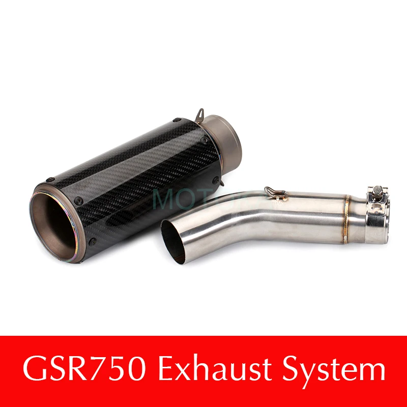 

GSR750 Akrapovic Escape Exhaust System Motorcycle Exhaust Pipe Carbon Fiber Tube Motorbike Middle Link Pipe Connect Pipe Slip On