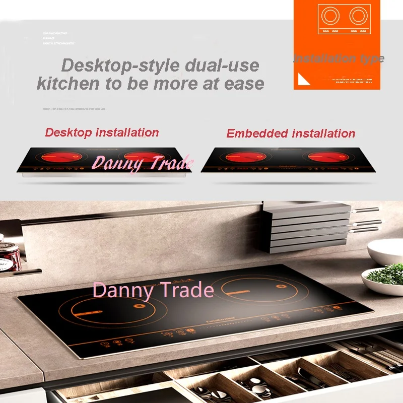 2400 W* 2 портативная двойная 220 V керамическая Электроплита Cooktop цифровая керамическая Столешница двойная горелка с синхронизацией полностью английская