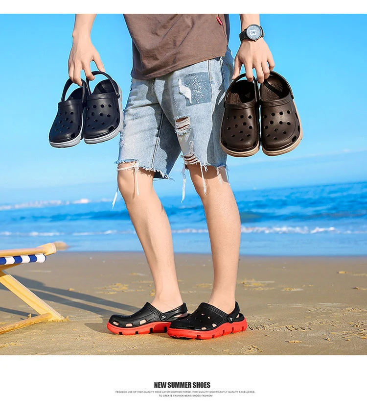 Мужские сандалии Летняя обувь для воды Мужские дышащие кроссовки пляжные тапочки мужские повседневные тапочки без каблука сандалии Ева слипоны Мода
