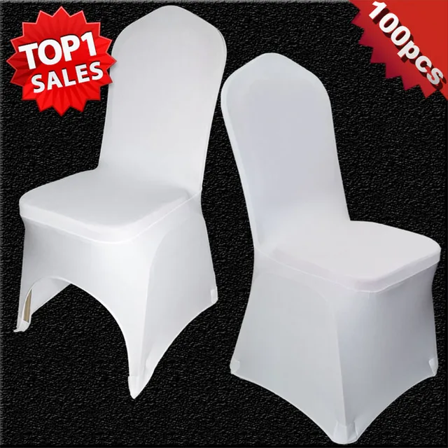 100 pcs universal white stretch polyester wedding party spandex ...