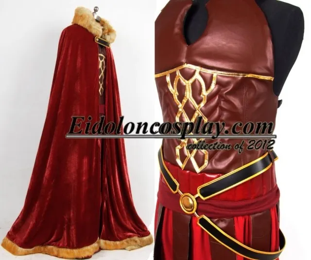 Костюм для косплея из аниме Fate Zero Rider платье короля с Красной бархатной накидкой Z|