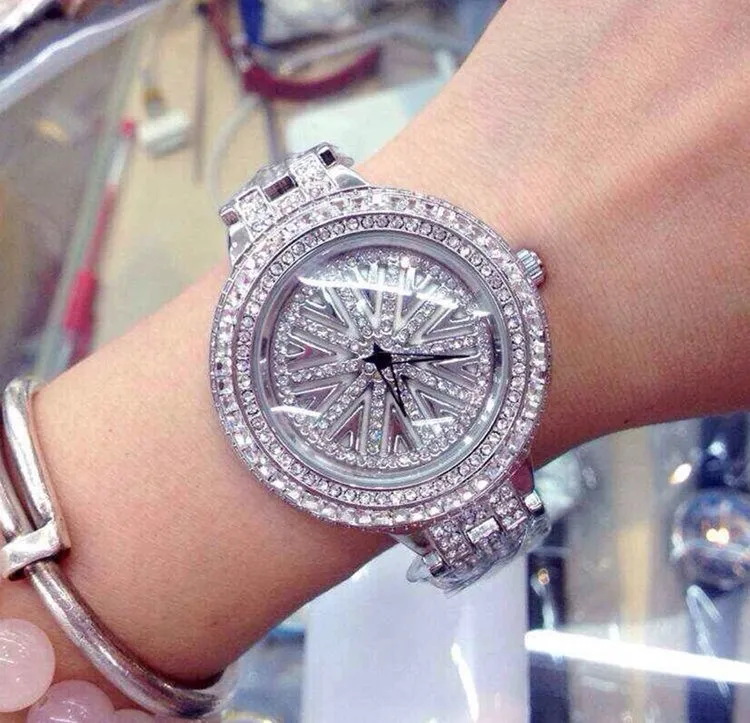 Топ роскошные женские часы из нержавеющей стали женские блестящие часы под платье с большим бриллиантовым камнем наручные часы женские часы с кристаллами