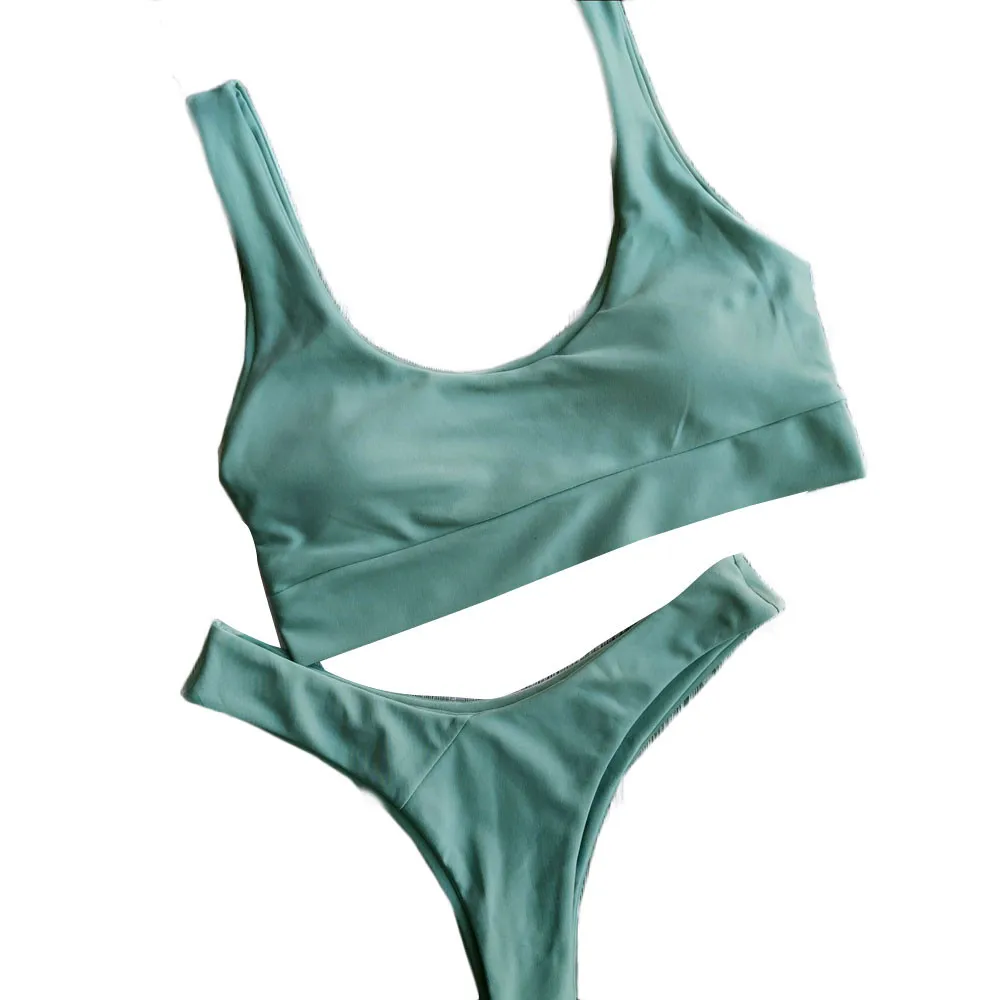Swimwear Women Bikini 2017 Green Bikinis bikini Bra set Swimsuit