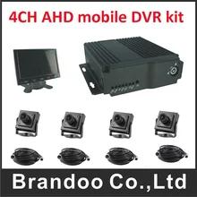 Realtime motion detection loop recording 4CH HD mobile vehicle car DVR kit 2CH 1080P+2CH 1080N video recorder support GPS 3G 4G