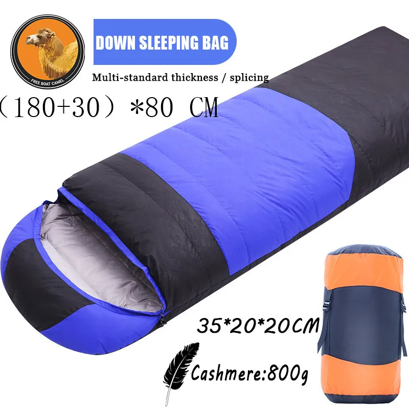 4 сезона Открытый Кемпинг спальный мешок легкий взрослых спальный мешок водонепроницаемый палатка компактный спальный мешок мужской рюкзак костюм - Цвет: Blue 800