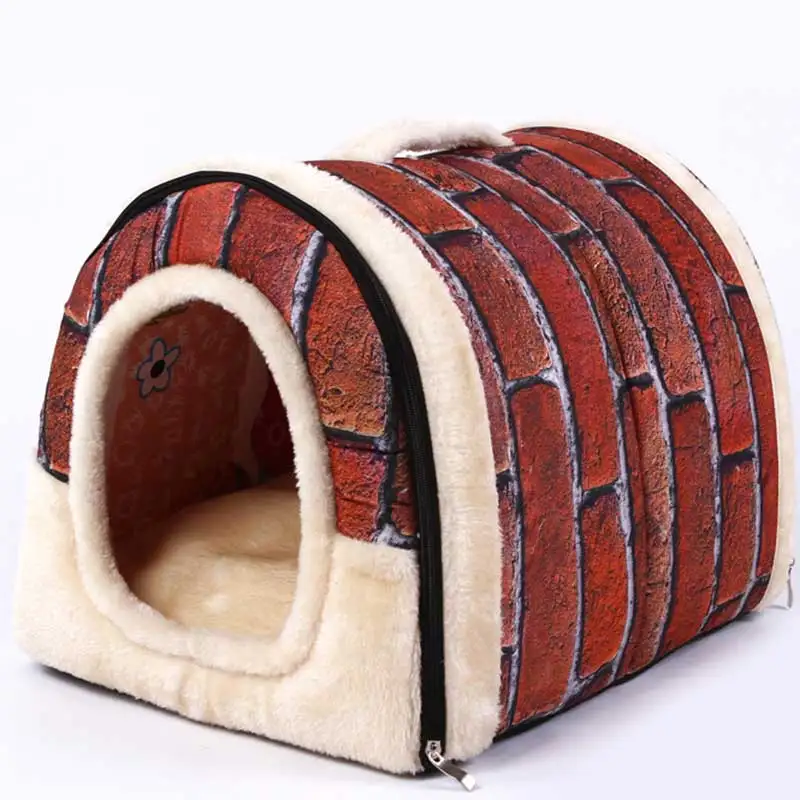 Best Portable Pet Dog Cat House Foldable Pet Supplies Travel House Plush Cloth Kennel For Universal Pet Mat Dog Cat Bed Sofa 3 Size