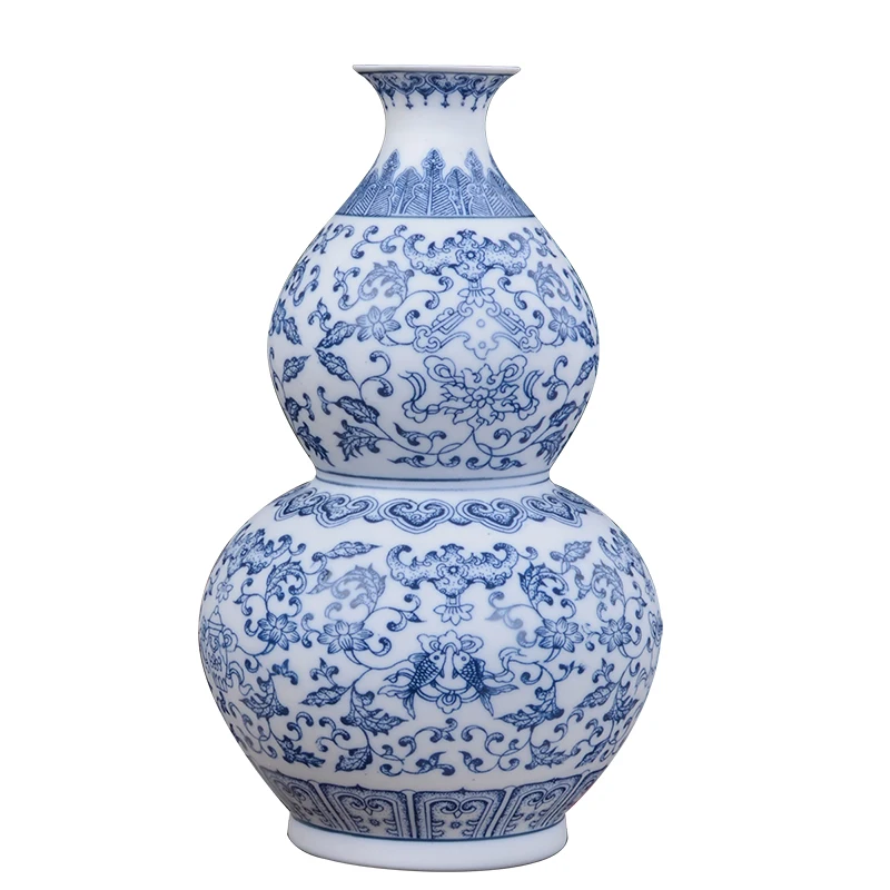 Blue and White Eggshell Porcelain Vases Interlocking Flower Ceramic Vase Handmade Home Decoration Jingdezhen Flower Vases 2