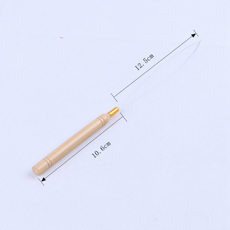Высококачественная деревянная ручка крючок иголка микро кольцо Петля для нити для наращивания волос 10 шт./лот