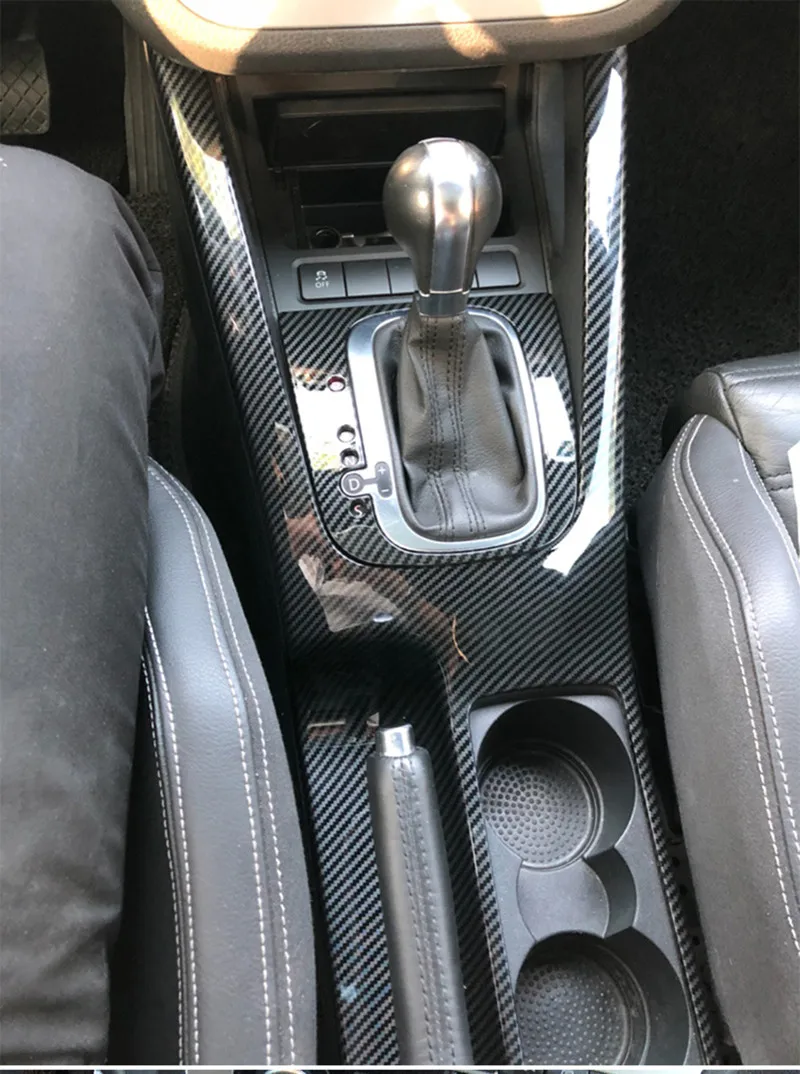 1 шт. карбоновое волокно ABS материал панель передач и питьевой стекло украшение крышка для 2006- Volkswagen VW JETTA GOLG5 MK5 ESO