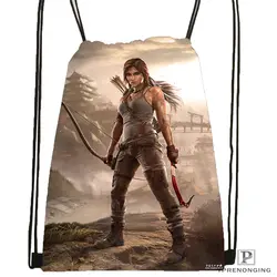 Custom Tomb Raider походная сумка на шнурке для мужчины женщины милый Daypack дети ранец (черный Назад) 31x40 см #180531-01-33