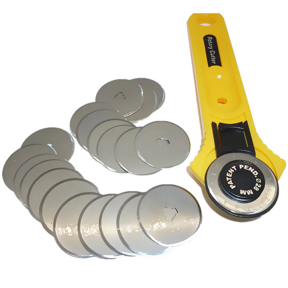 20pcs 28mm Circular Cut Rotary Cutter Blades Patchwork Fabric Leather Craft Cut + 28mm Rotary