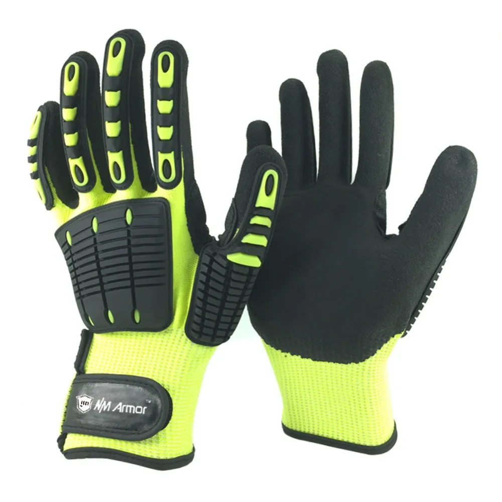 NMSafety устойчивые к порезам и антивибрационные рабочие перчатки уровень 5 безопасности амортизирующие защитные рабочие перчатки
